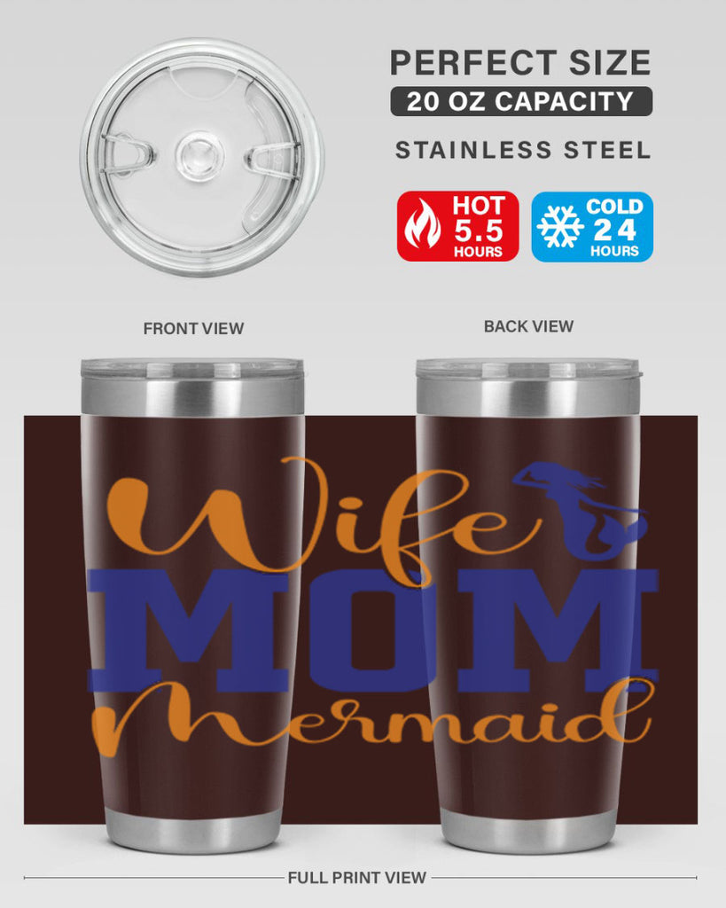 Wife Mom Mermaid 668#- mermaid- Tumbler