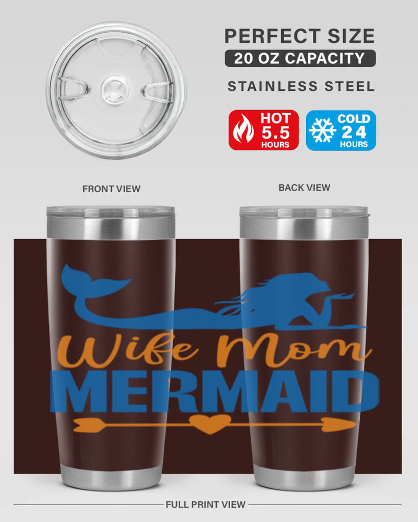 Wife Mom Mermaid 673#- mermaid- Tumbler
