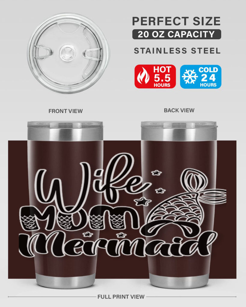 Wife Mom Mermaid 675#- mermaid- Tumbler