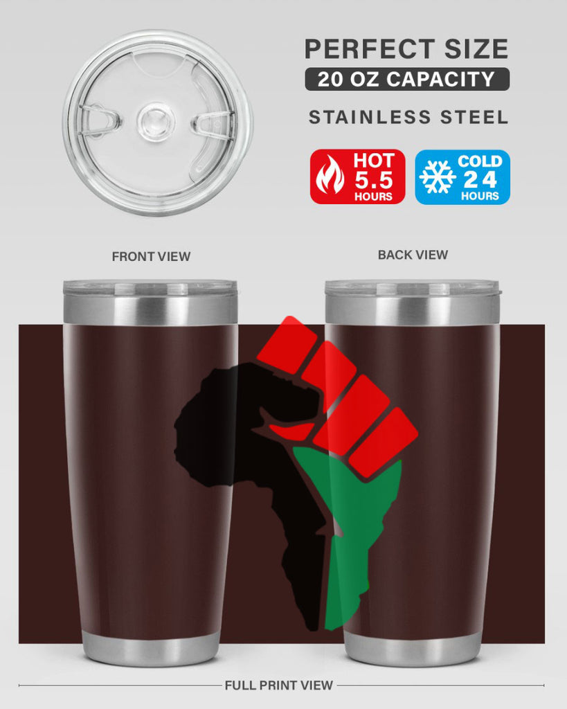 african power fist 274#- black words phrases- Cotton Tank