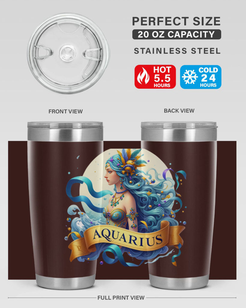 aquarius 84#- zodiac- Tumbler
