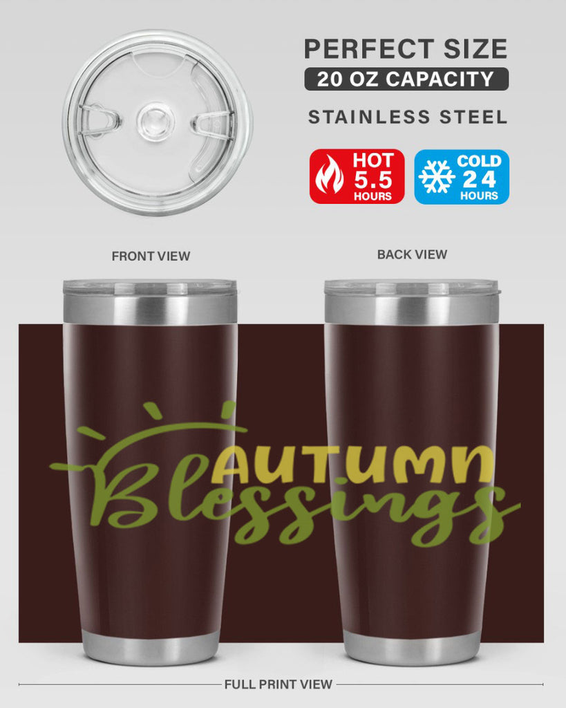 autumn blessings 66#- thanksgiving- Tumbler