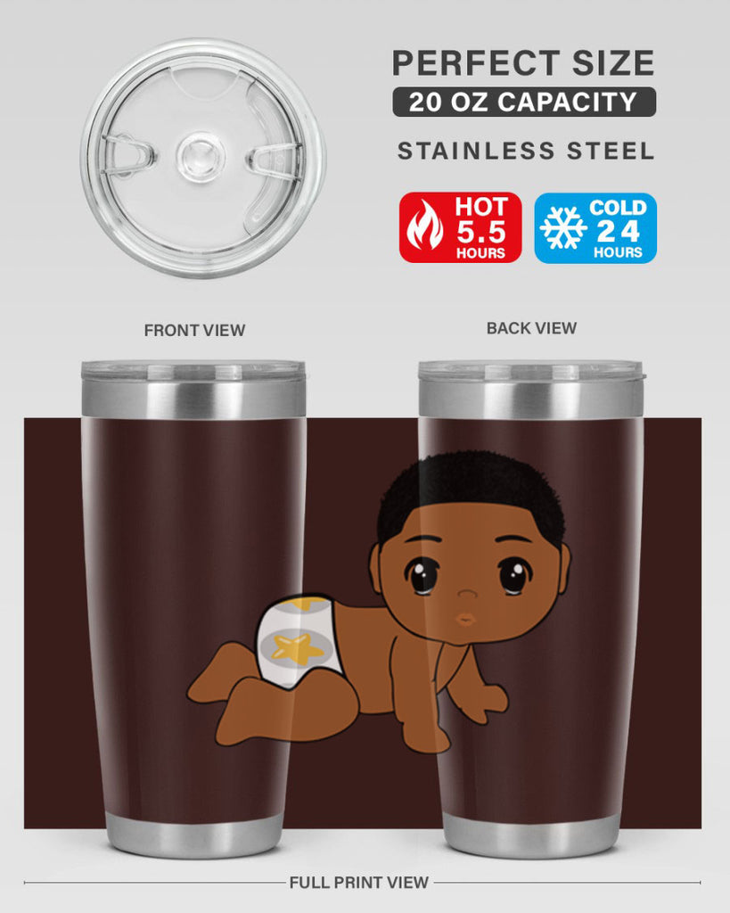 black baby boy 3#- black men - boys- tumbler