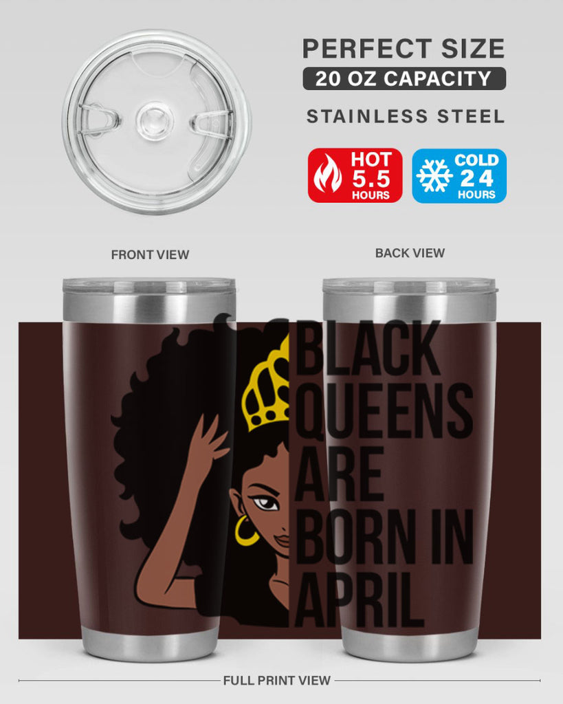 black queens are born in april 218#- black words phrases- Cotton Tank