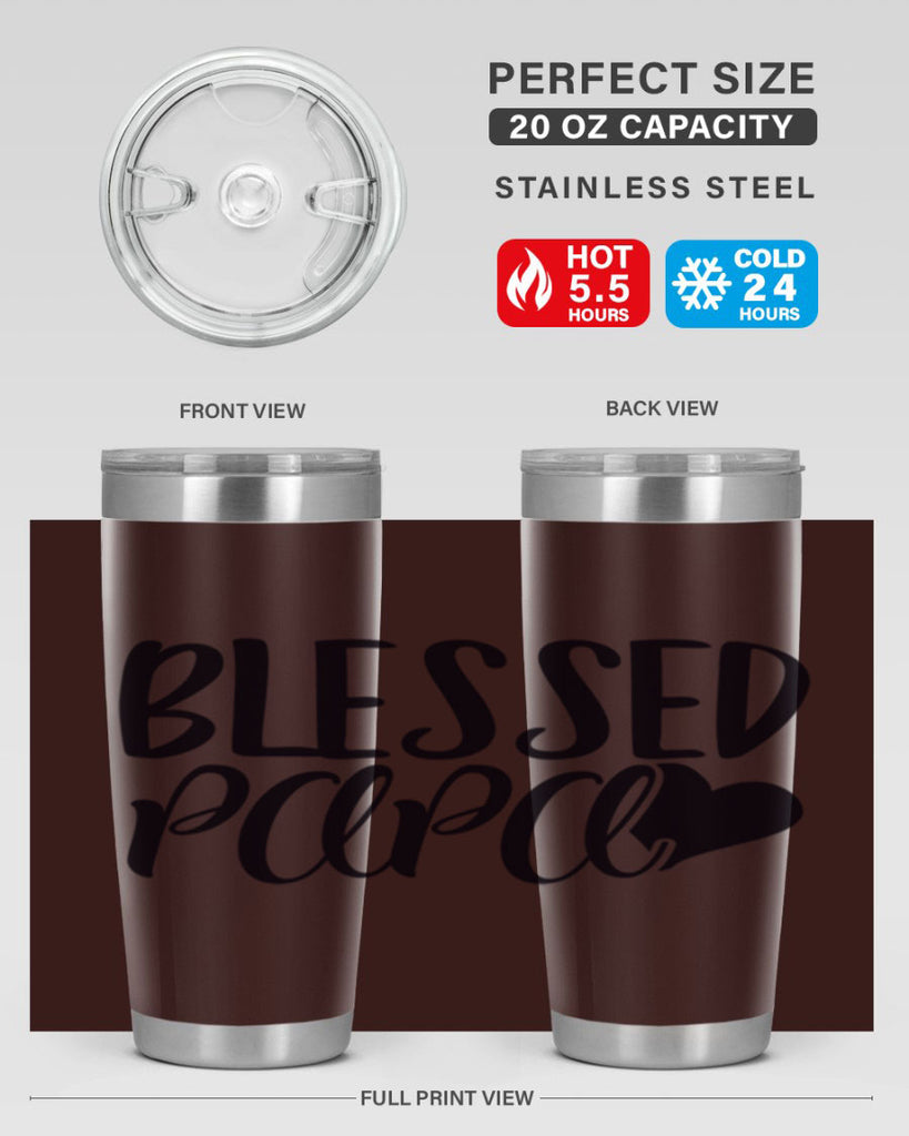 blessed papa 70#- grandpa - papa- Tumbler