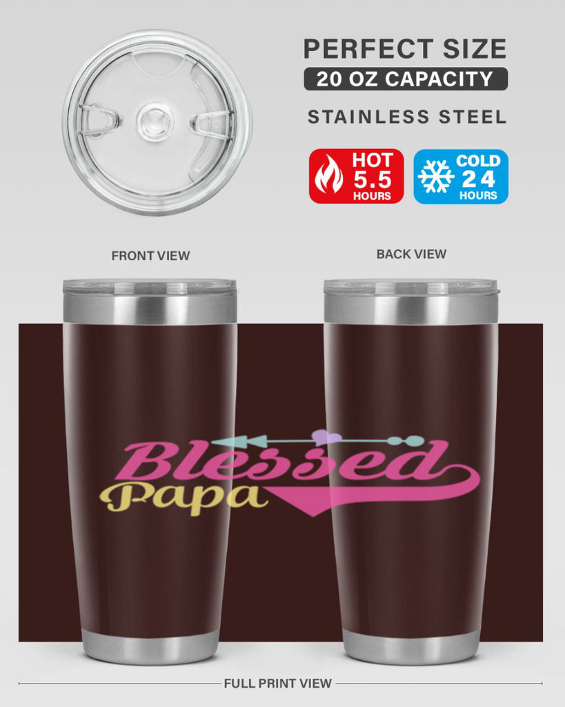 blessed papa 73#- grandpa - papa- Tumbler