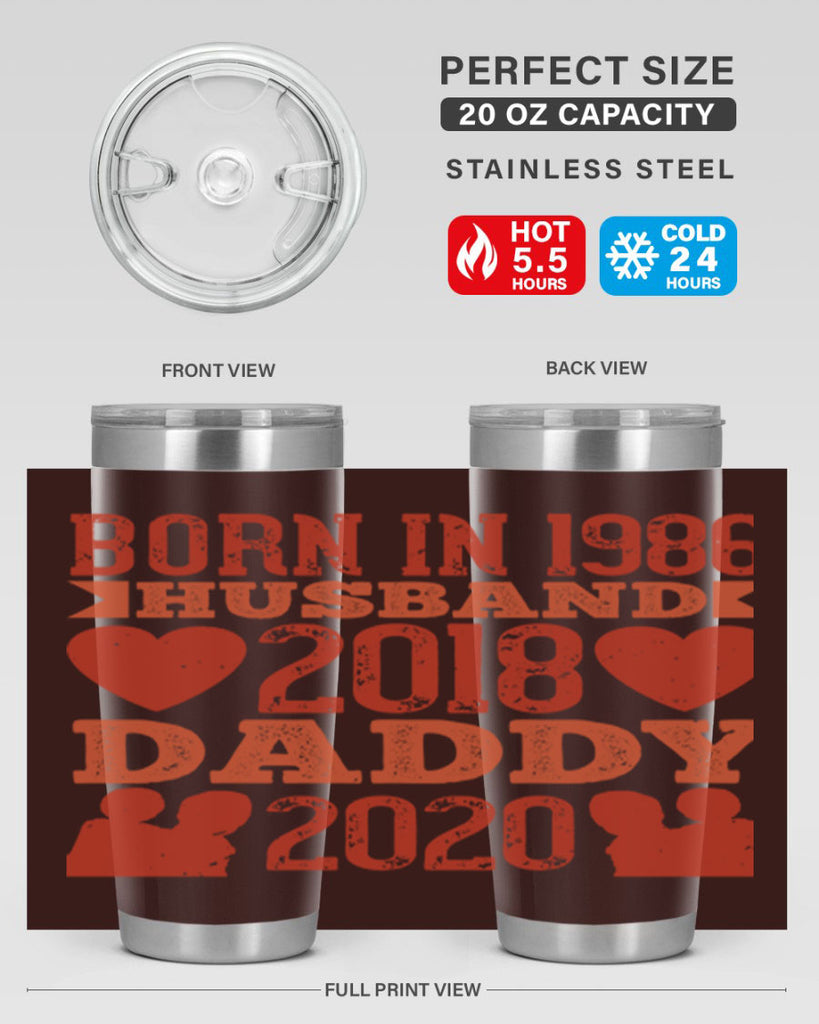 born in husband daddy 123#- fathers day- Tumbler
