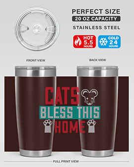 cats bless this home Style 36#- cat- Tumbler