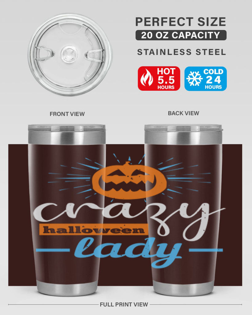 crazy halloween lady 118#- halloween- Tumbler