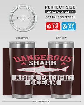 dangerous shark area pacific ocean Style 92#- shark  fish- Tumbler