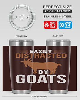 easily distracted by goats Style 5#- goat- Tumbler