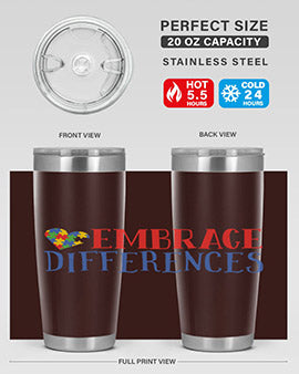 embrace differences Style 13#- autism- Tumbler