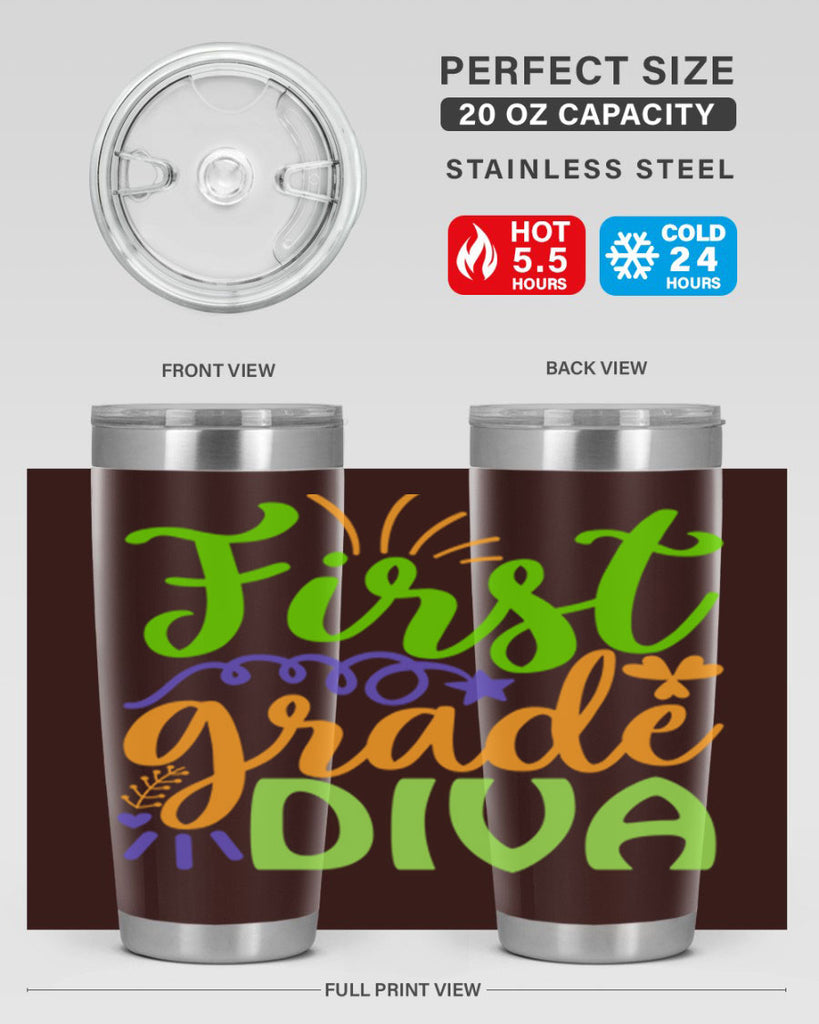 first grade diva 21#- mardi gras- Tumbler
