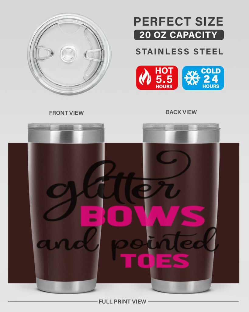 glitter bows and pointed toes 41#- ballet- Tumbler
