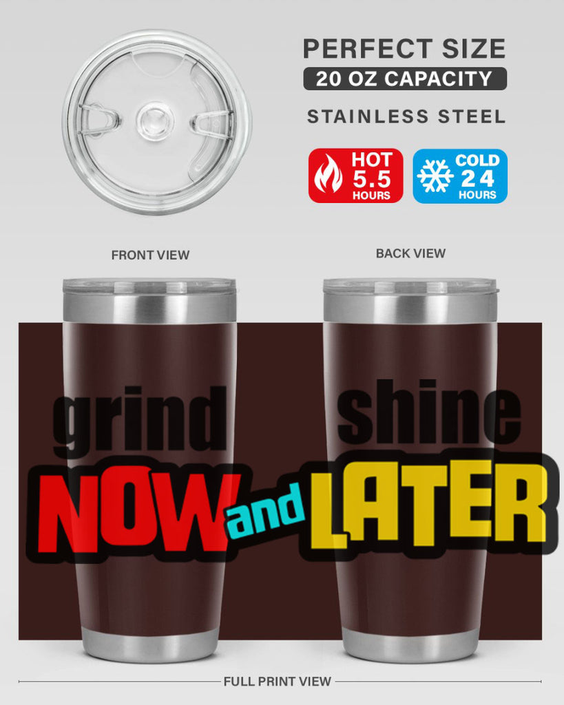 grind now and shine later 142#- black words phrases- Cotton Tank