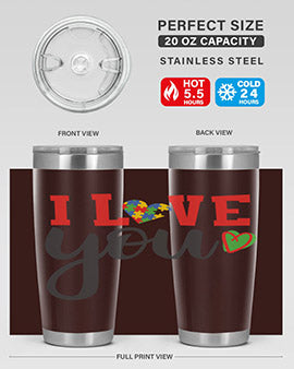 i love you Style 23#- autism- Tumbler