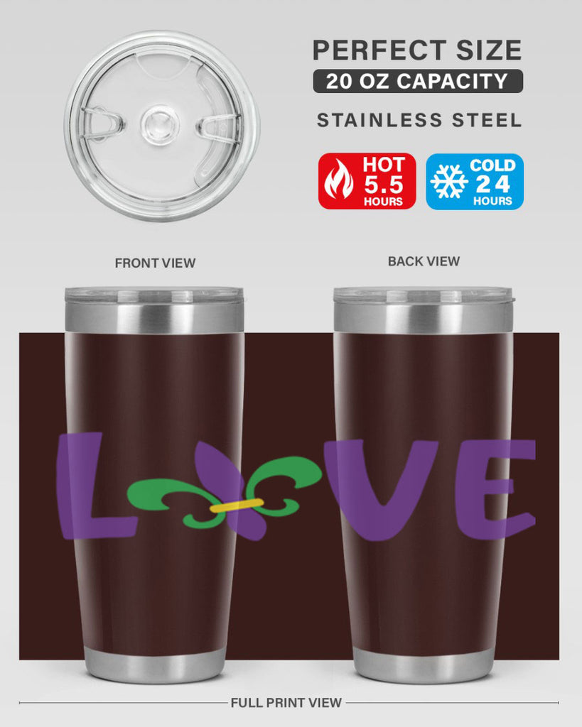 love 80#- mardi gras- Tumbler