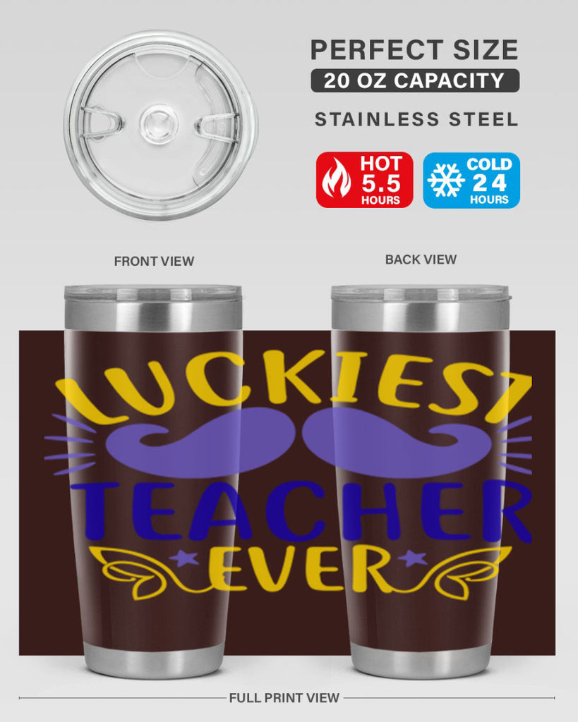 luckiest teacher ever 12#- mardi gras- Tumbler