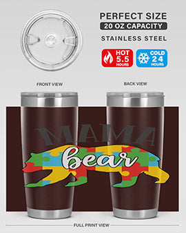 mama bear Style 32#- autism- Tumbler