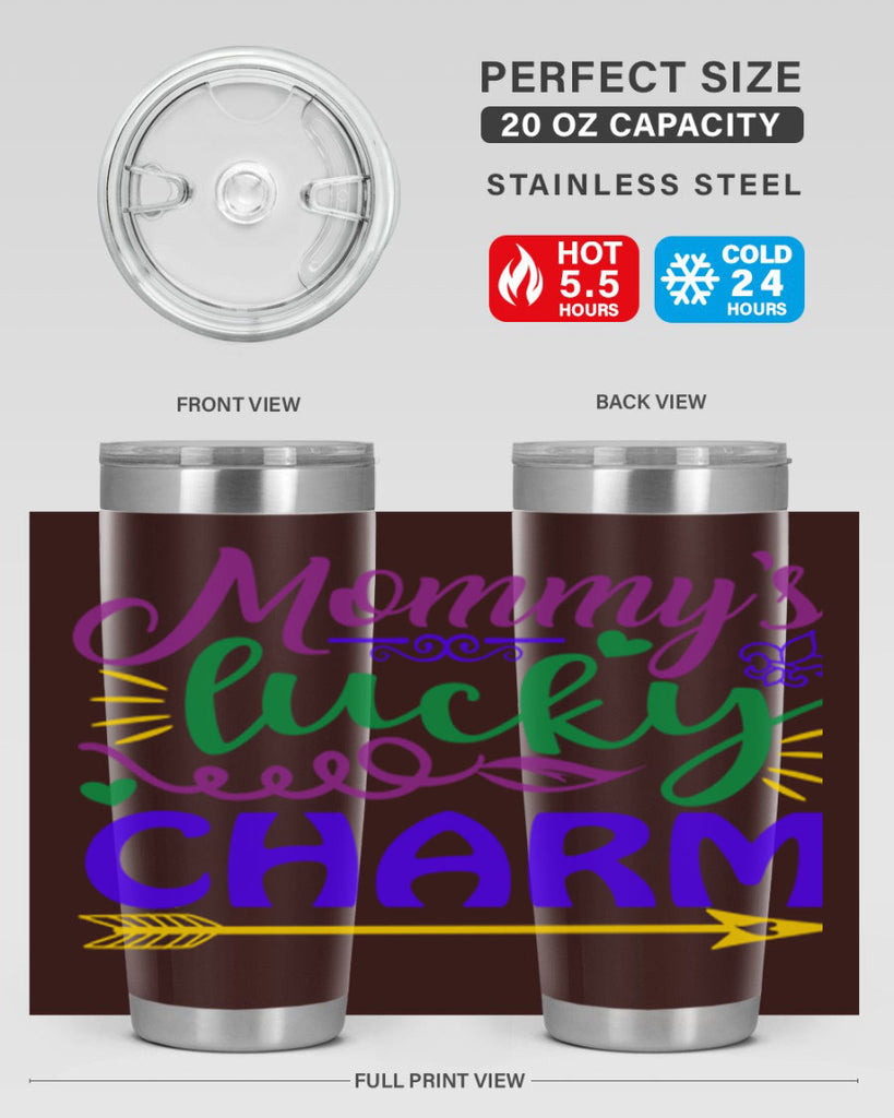 mommys lucky charm 6#- mardi gras- Tumbler