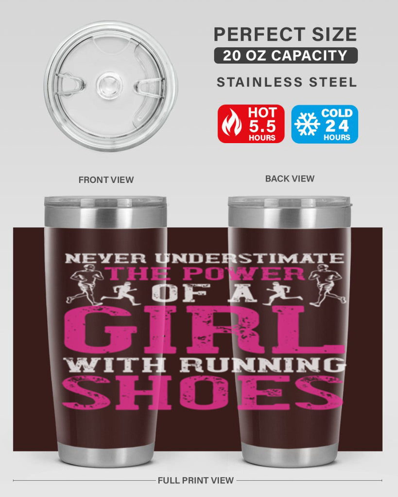 never understimate the power of a girl with running shoes 29#- running- Tumbler