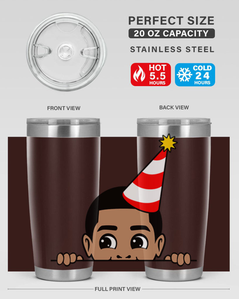 peekaboo afro birthday boy 21#- black men - boys- tumbler