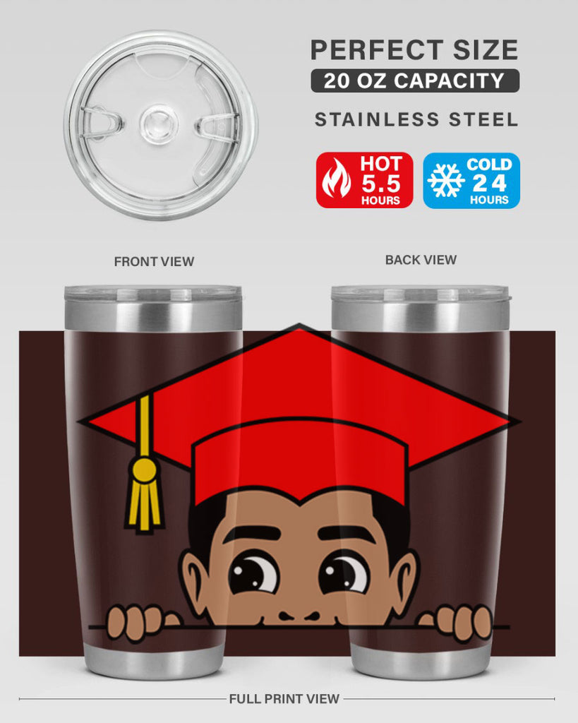 peekaboo afro puffs grad boy 20#- black men - boys- tumbler