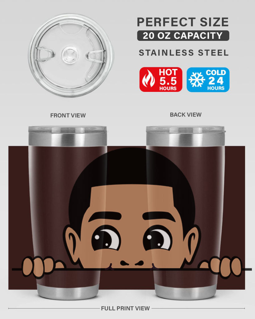 peekaboo boy 17#- black men - boys- tumbler