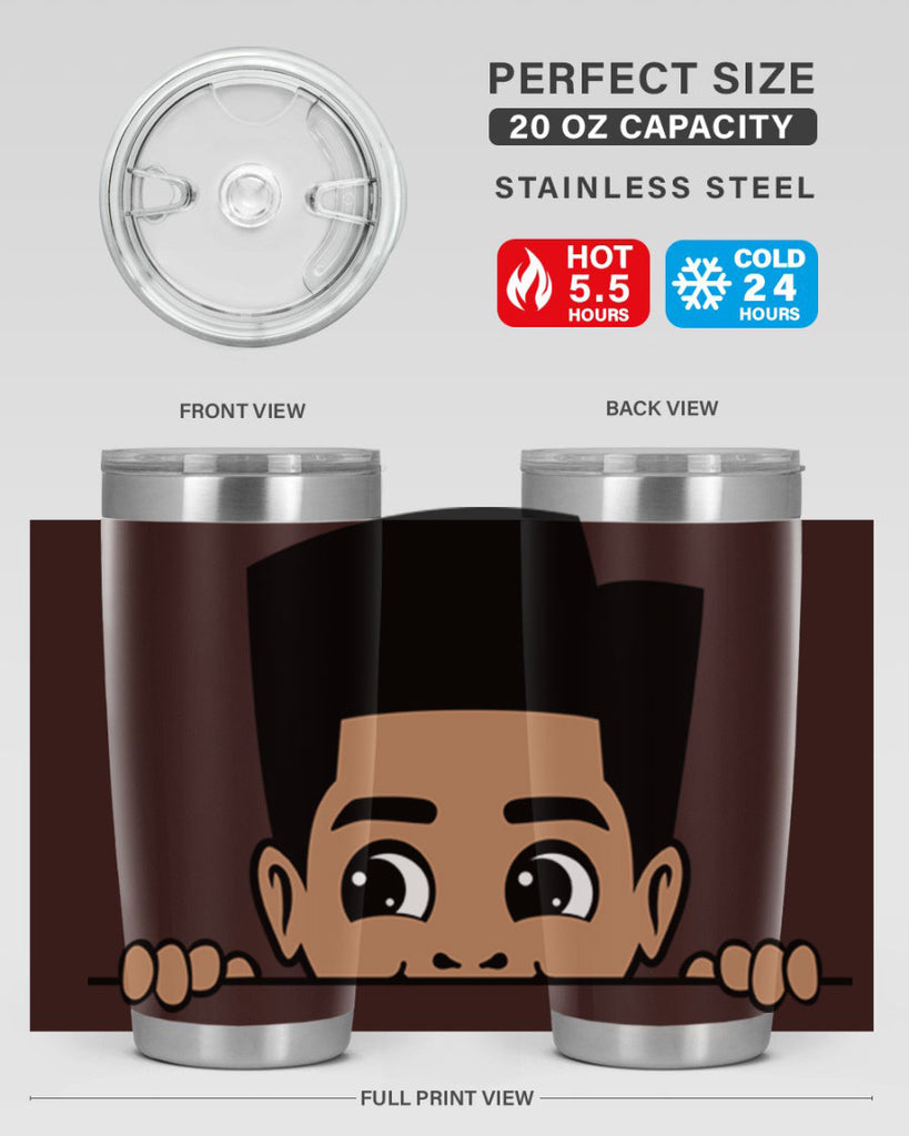peekaboo boy 18#- black men - boys- tumbler