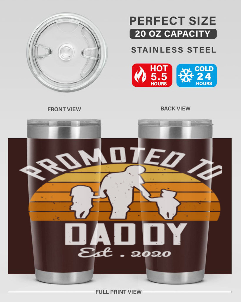 promoted to daddy est 187#- fathers day- Tumbler