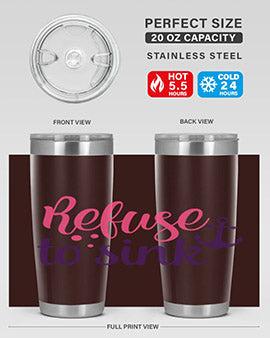 refuse to sink Style 4#- breast cancer- Tumbler