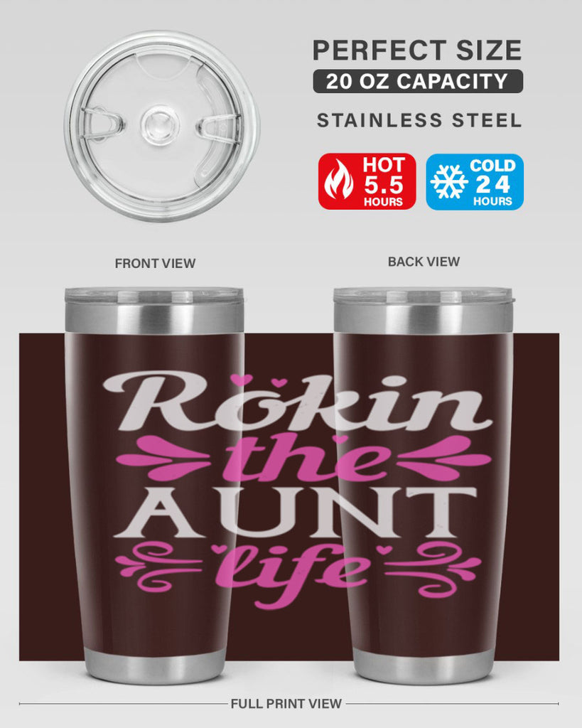 rokin the aunt life Style 24#- aunt- Tumbler