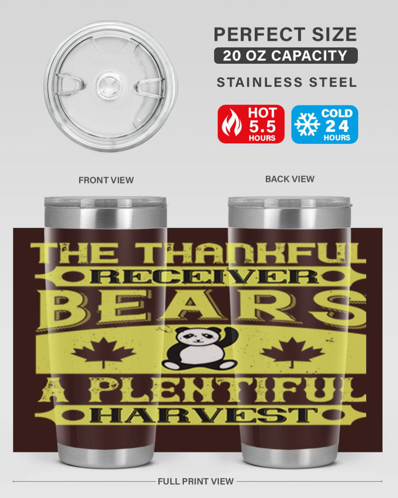 the thankful receiver bears a plentiful harvest 2#- thanksgiving- Tumbler