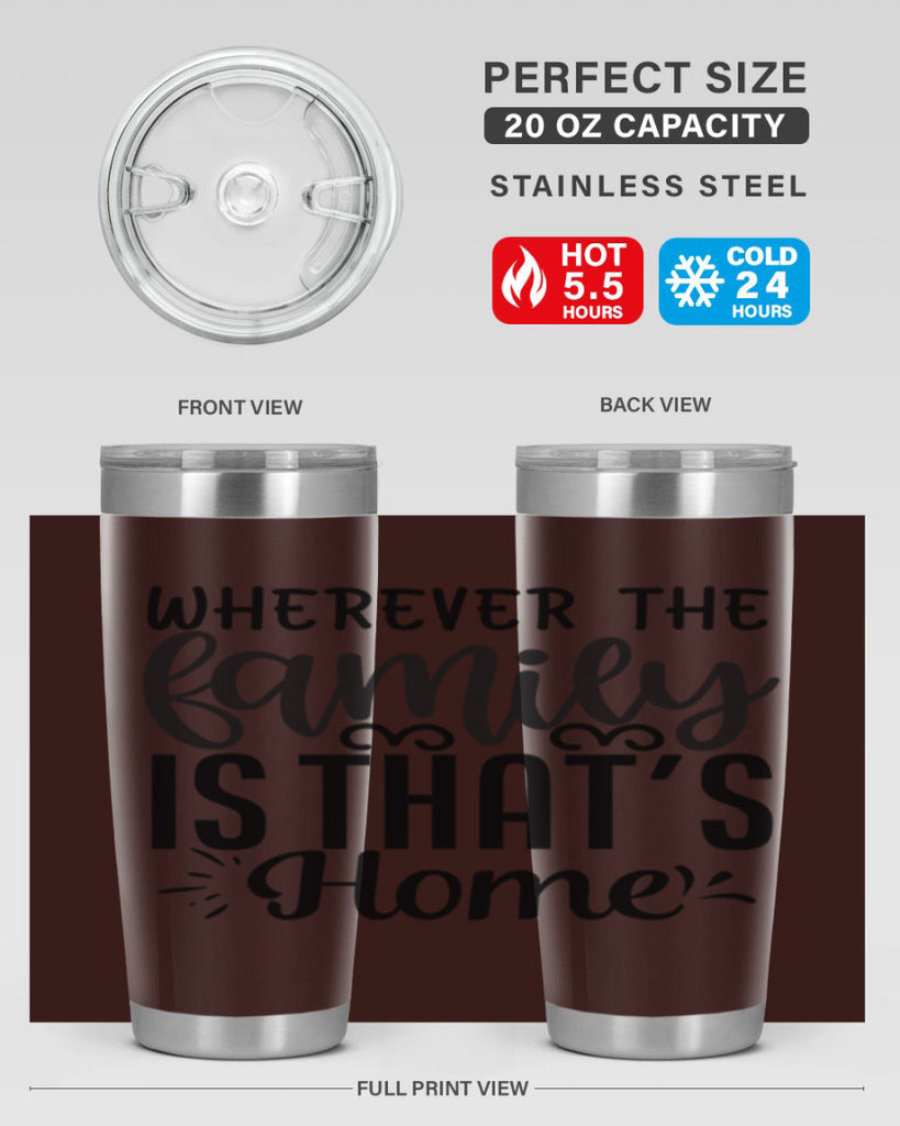 wherever the family is thats home 9#- family- Tumbler