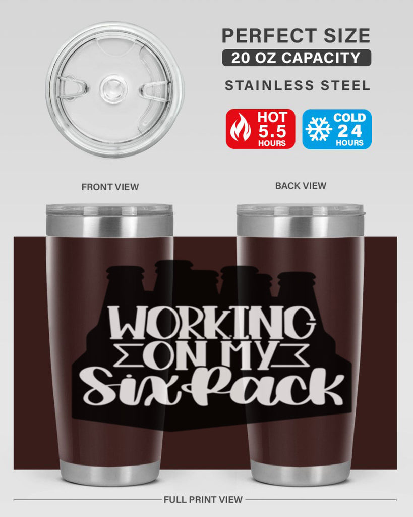 working on my six pack 13#- beer- Tumbler