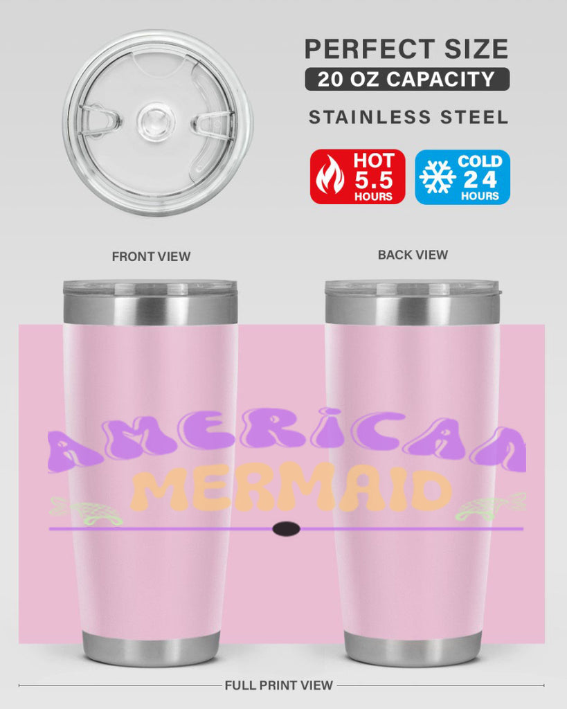 American Mermaid 16#- mermaid- Tumbler