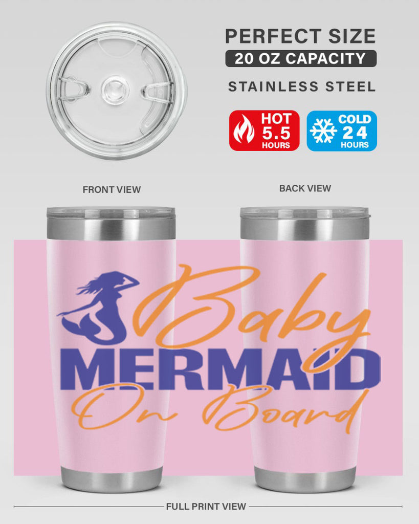 Baby Mermaid on Board 20#- mermaid- Tumbler