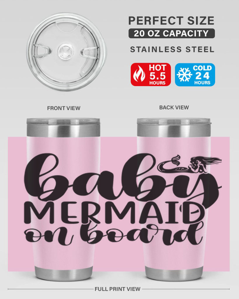 Baby mermaid on board 41#- mermaid- Tumbler