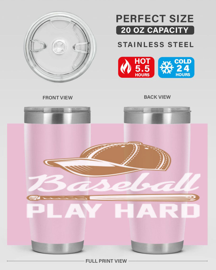 Baseball play 1444#- baseball- Tumbler