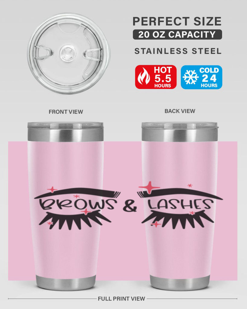 Brows Lashes Style 123#- make up- Tumbler