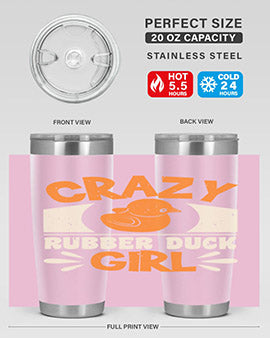 Crazy Rubber Duck Girl Style 4#- duck- Tumbler