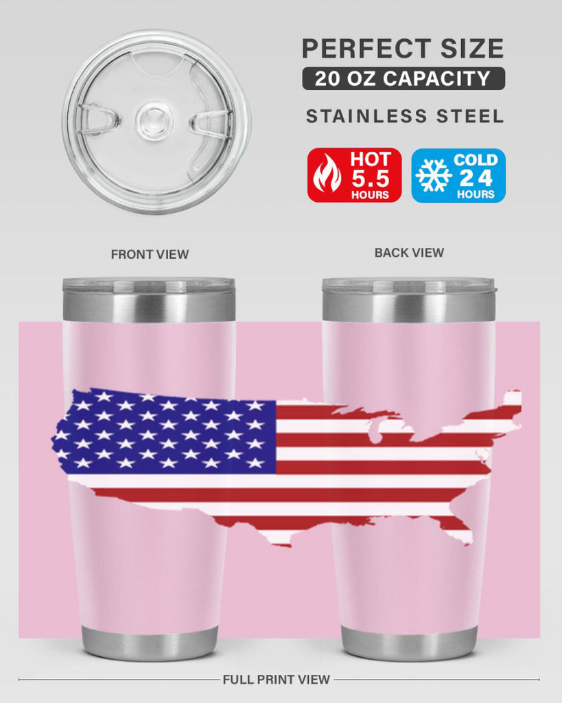 Flag With Map Style 50#- Fourt Of July- Tumbler