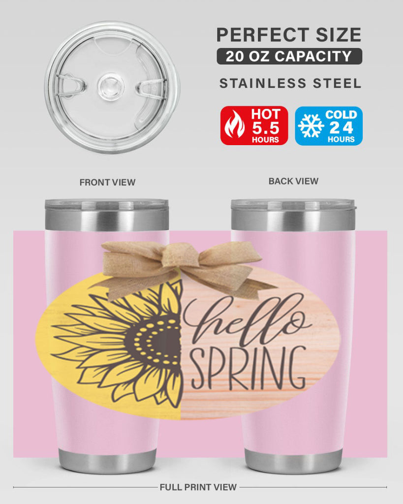 Hello spring half sunflower Mockup198#- spring- Tumbler