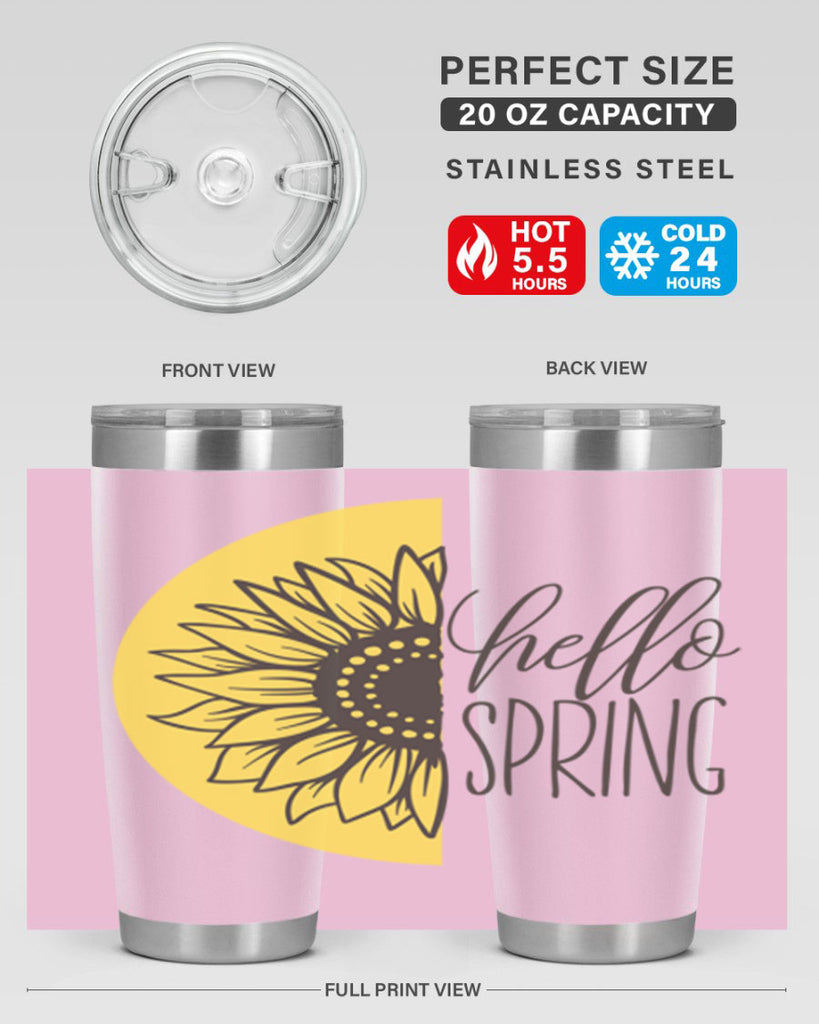 Hello spring half sunflower199#- spring- Tumbler