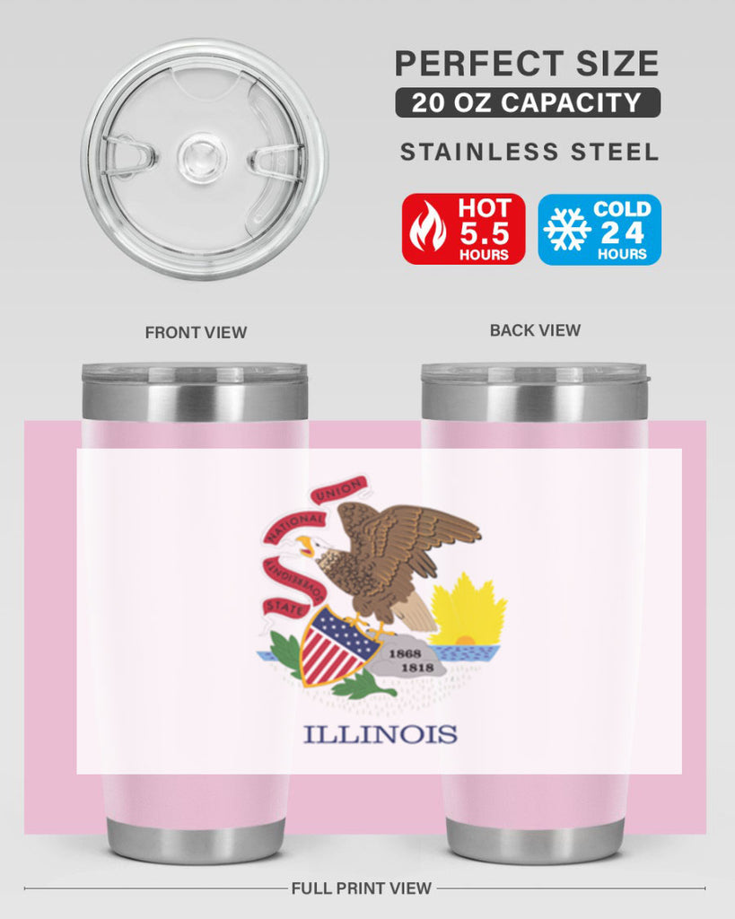 Illinois 39#- Us Flags- Tumbler