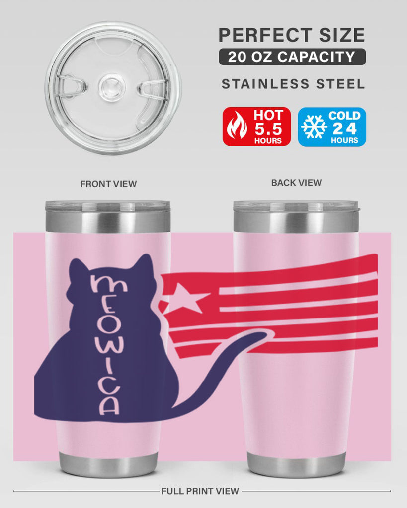 Meowica Style 166#- Fourt Of July- Tumbler