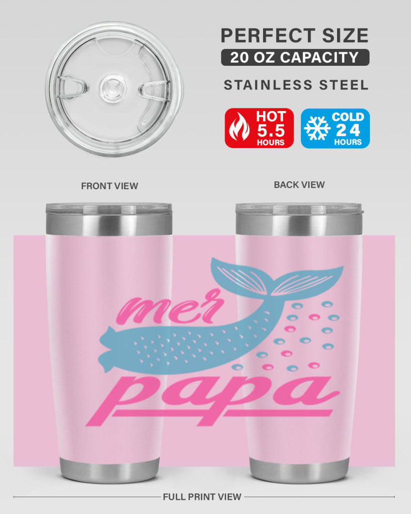 Mer Papa 344#- mermaid- Tumbler