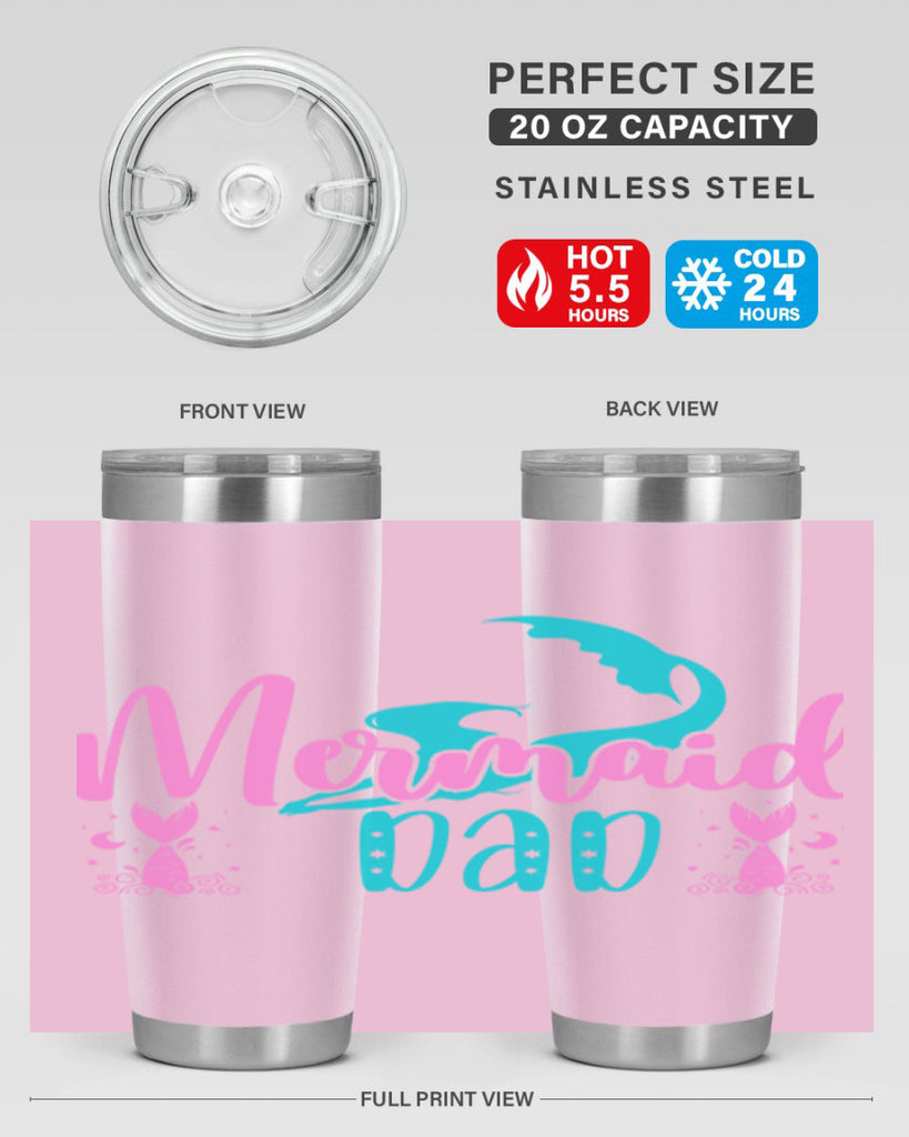 Mermaid Dad 356#- mermaid- Tumbler