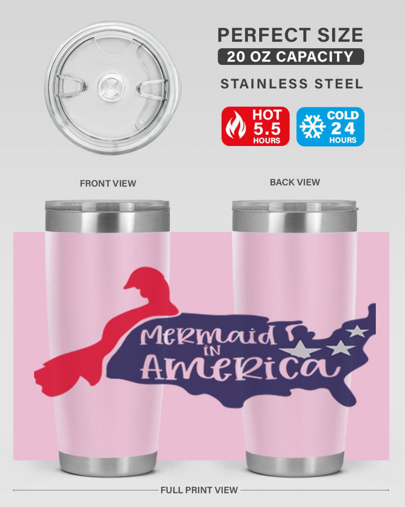 Mermaid In America Style 167#- Fourt Of July- Tumbler