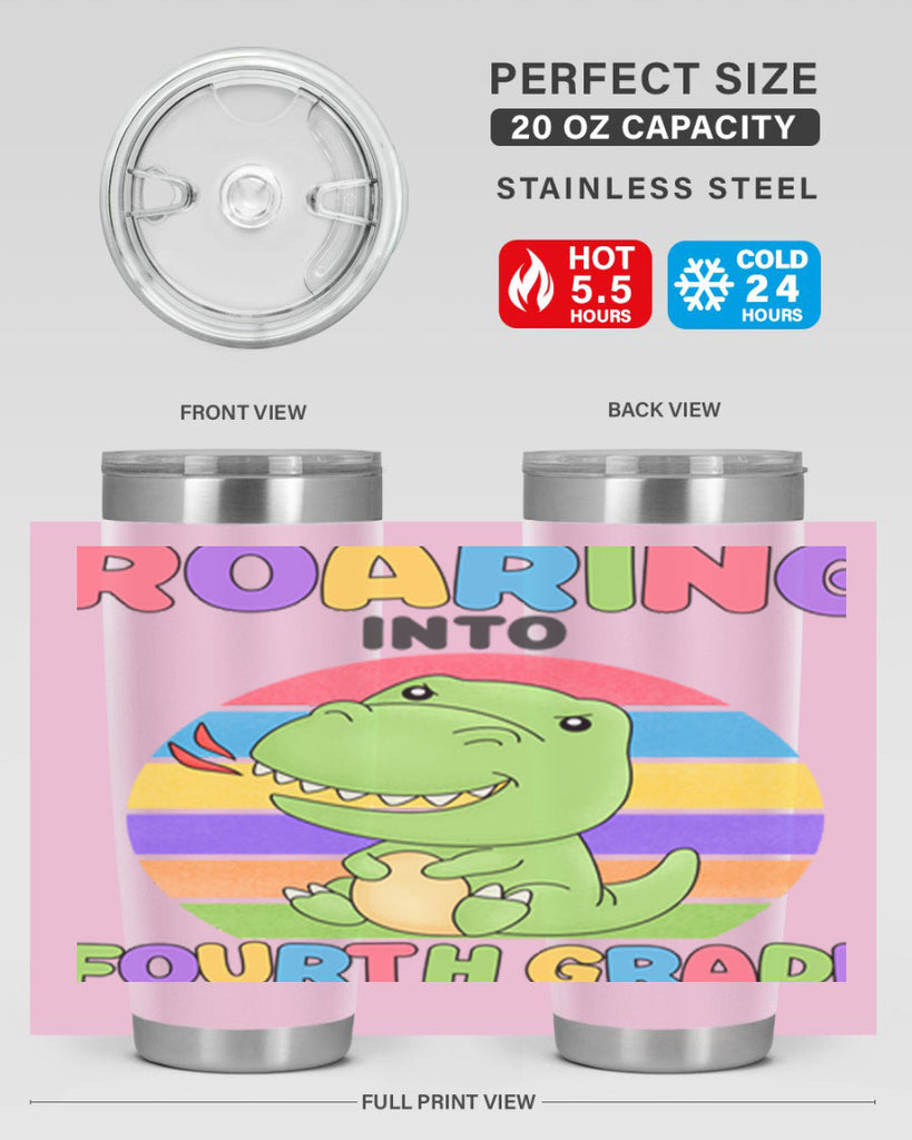 Roaring to 4th Grade Trex 24#- 4th  grade- Tumbler